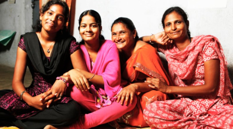 Bags with an Asian girl on her