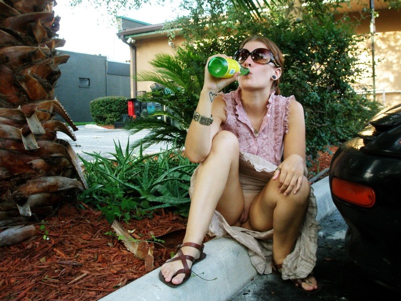 Girls in the country without panties