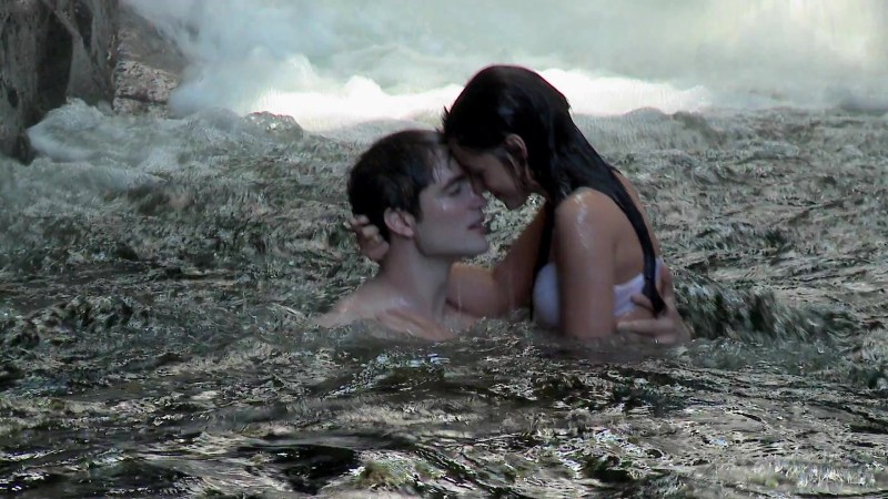 Girl in a swimsuit under water