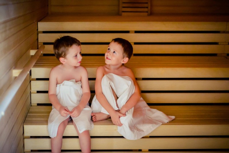 Baby in the sauna