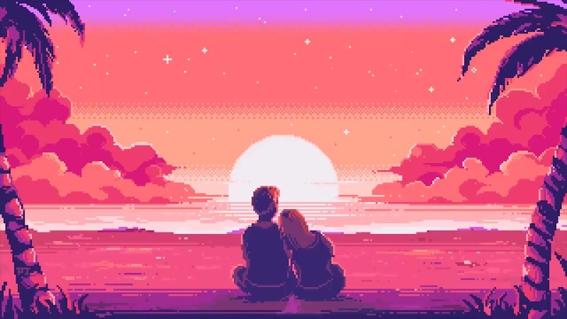 Pixel sunset