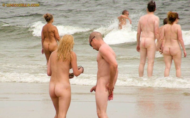 Erection on a nudist beach