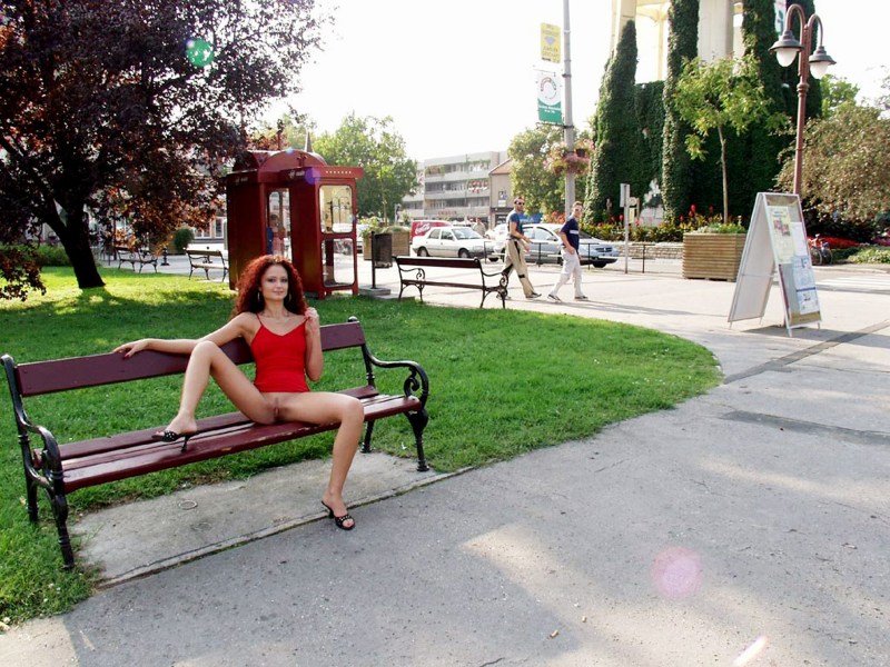 Bang on the Bench in the Park woman woman photo nude