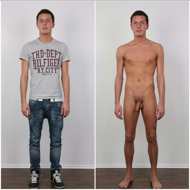 Dressed and stripped men
