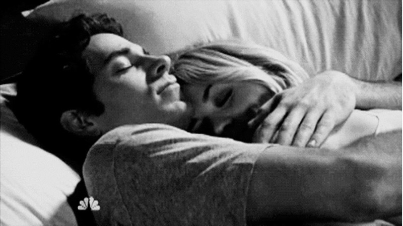 Hugs in bed GIF