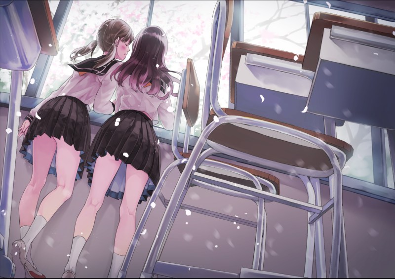 Anime girl in public transport