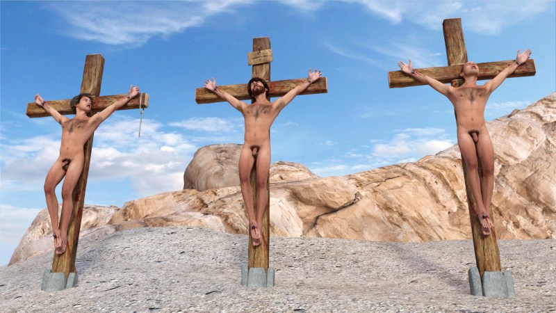 Crucified the naked woman BDSM
