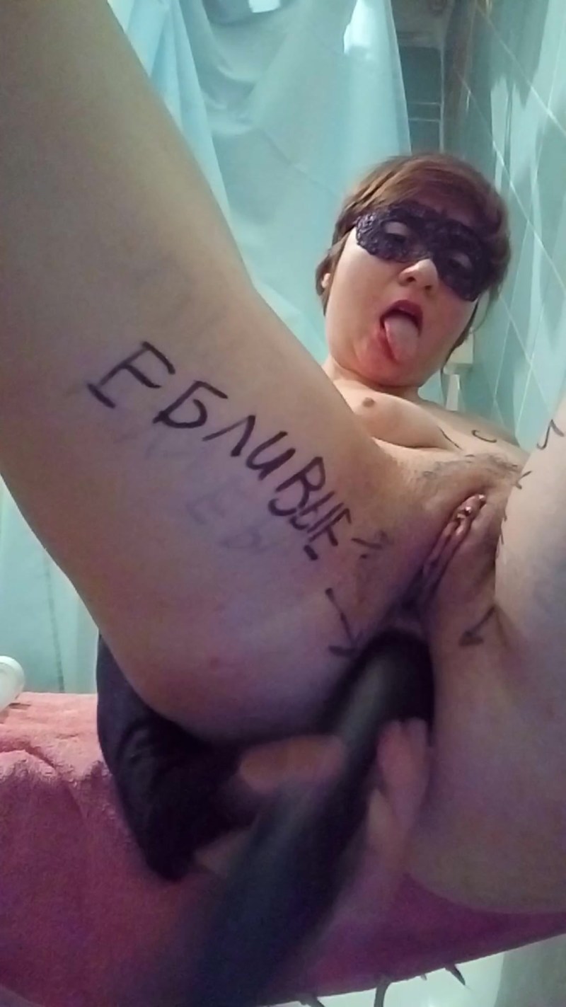 Wife in stockings spread her legs