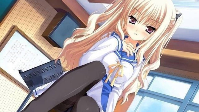 Anime schoolgirls in stockings