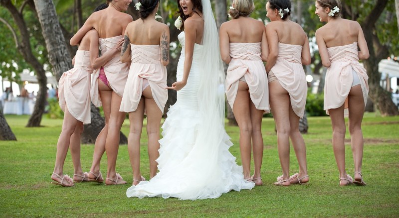 Funny girlfriends of the bride