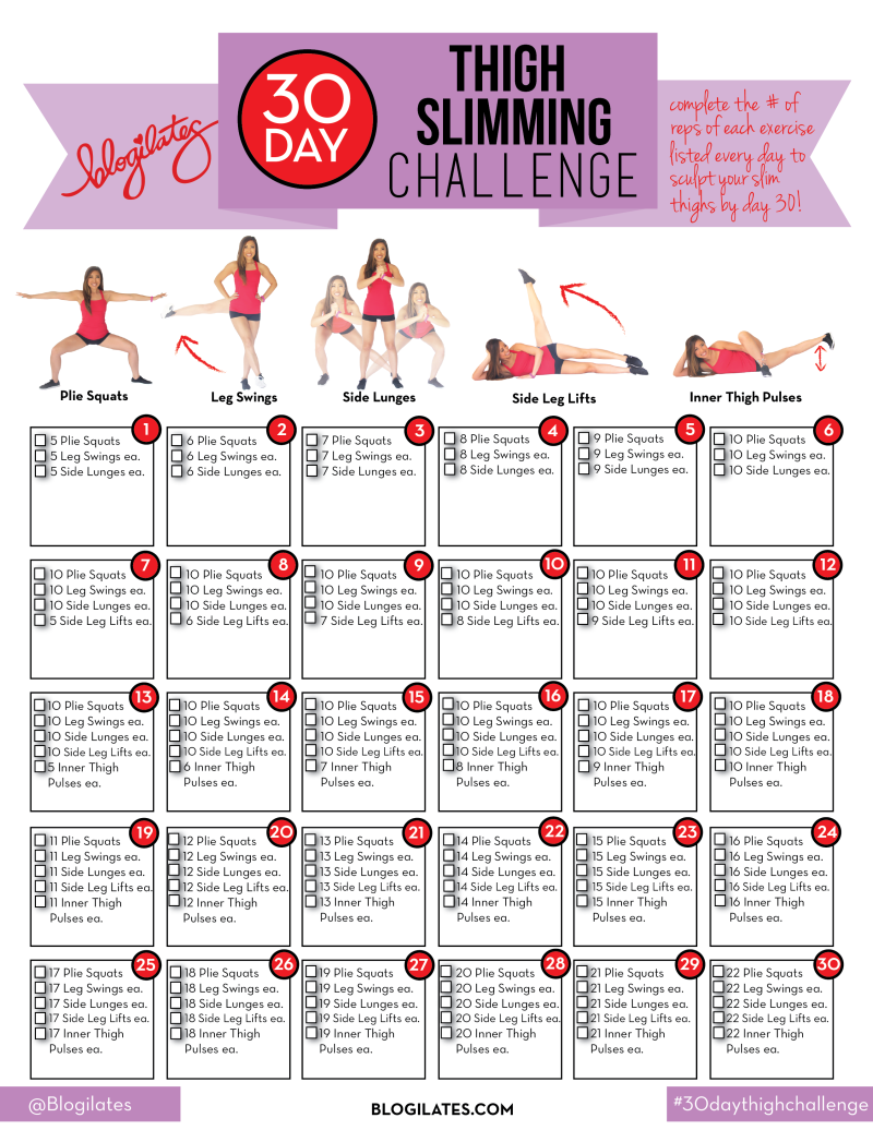 Check sheet of exercises for weight loss for 30 days
