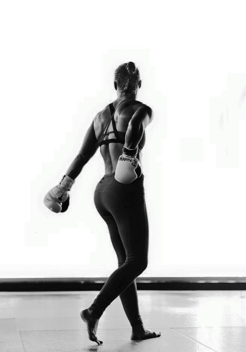 Girls in leggings behind