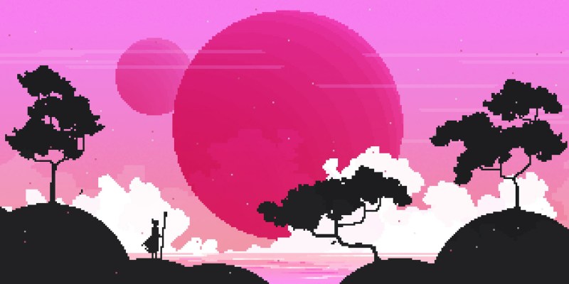 Japanese style pixel background