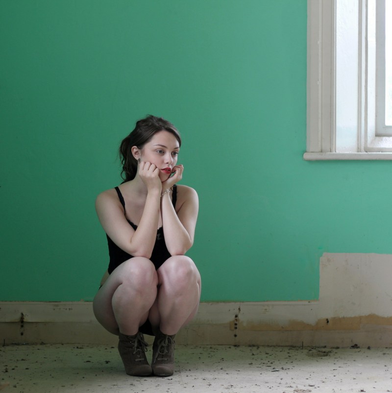 Squatting Russian amateur nude