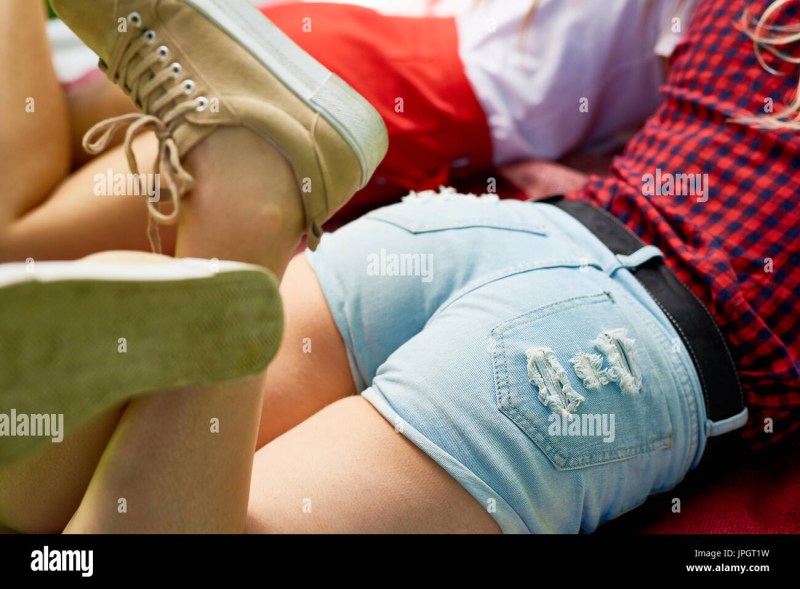 Girlfriends in mini shorts