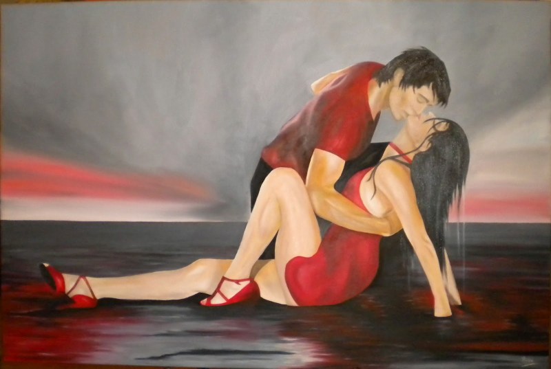 Man and woman modern painting