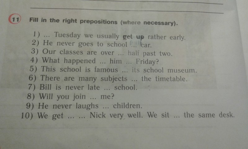 Fill in the Prepositions Were Necessary Grade 4 Vereshchagin