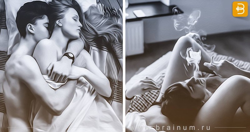 Photo shoot in bed for two