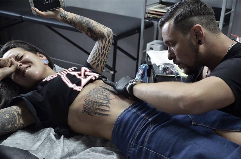 Tattoo inscription on the back