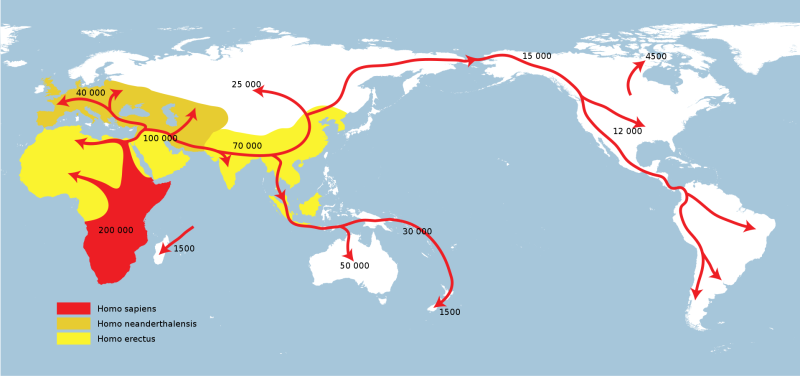Migration map of ancient people