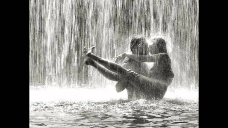 Man and woman in the rain