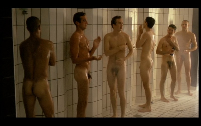 Naked in the shower pool