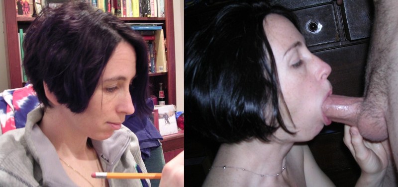 Before after Blowjob Nerd amateur