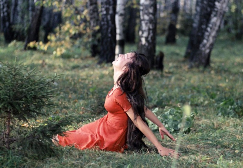 Girl in a long dress