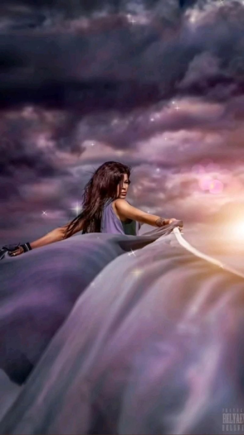 Dress developing in the wind