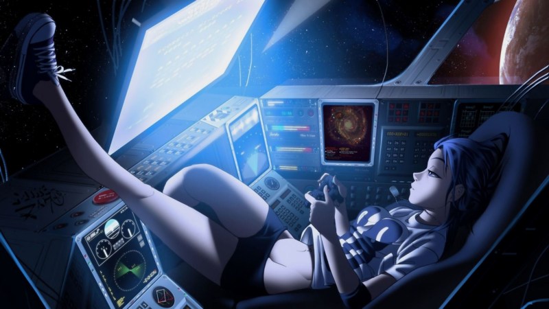 Girl on a spaceship