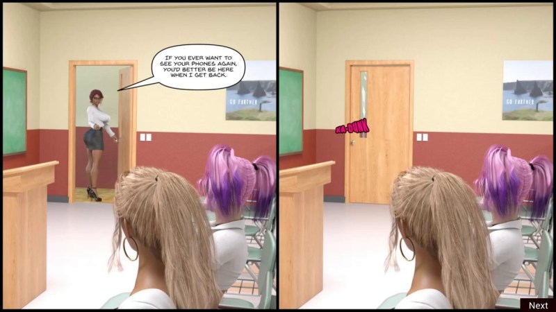 3D comic book schoolchildren