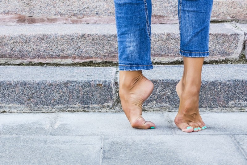 Legs tanned in shales