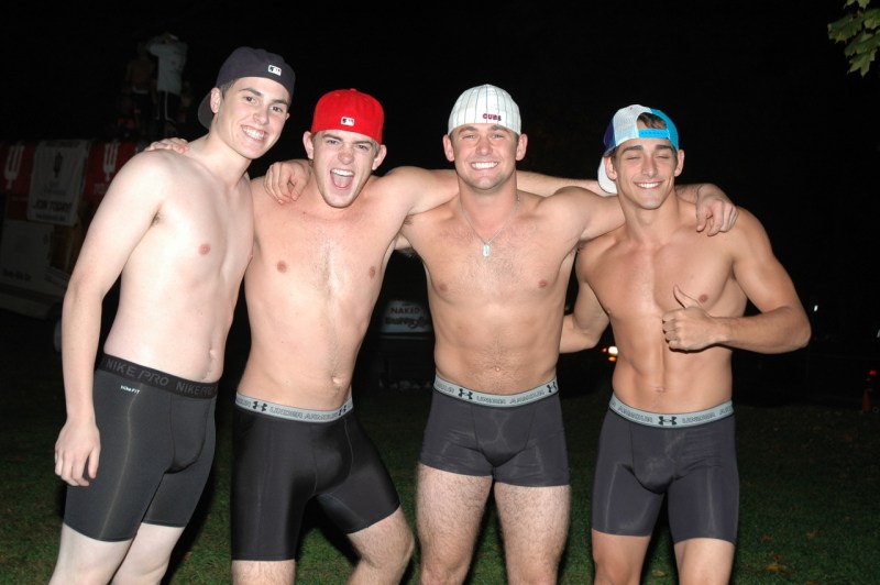 Boys in shorts without panties