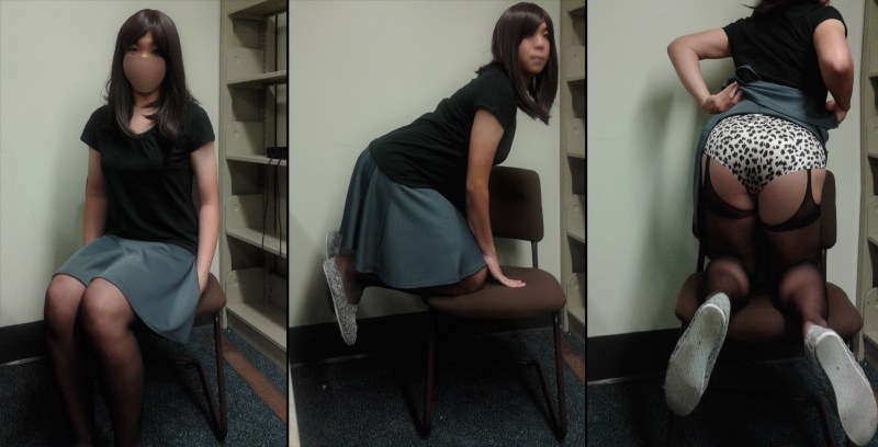 The girl undresses in the bedroom