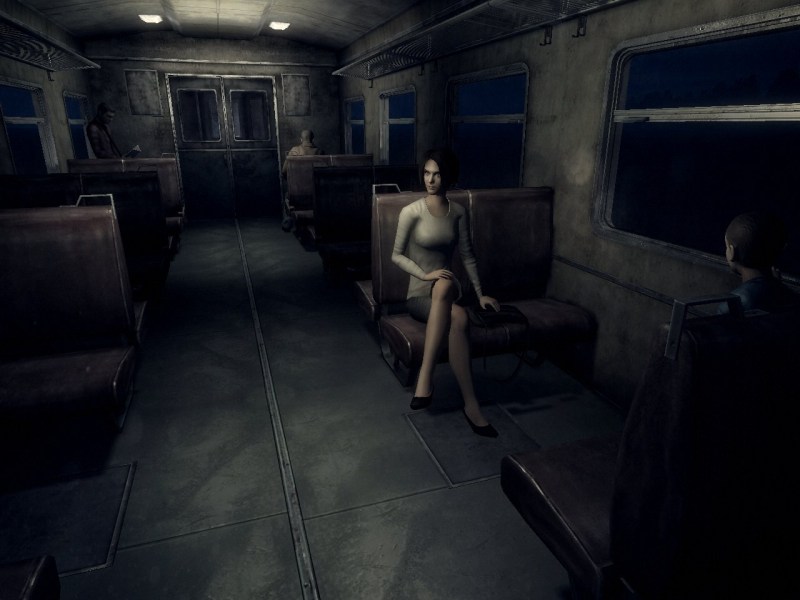 Evelina Blödance legs on the train