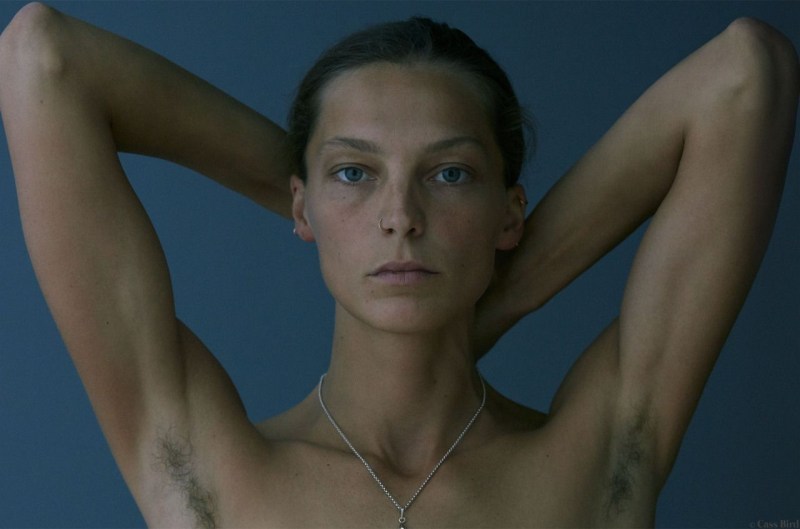 Slender beautiful old women in bed