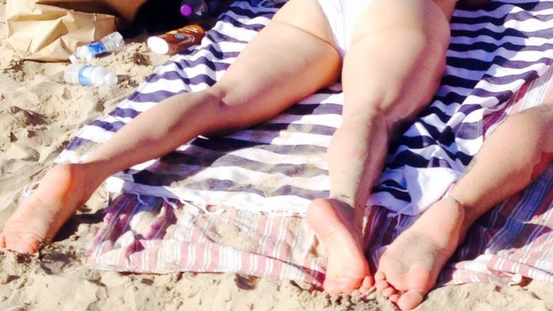 Larisa Udovichenko on the beach