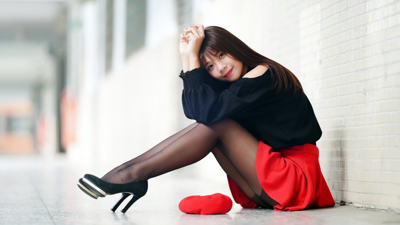 Girls in skirts and shoes