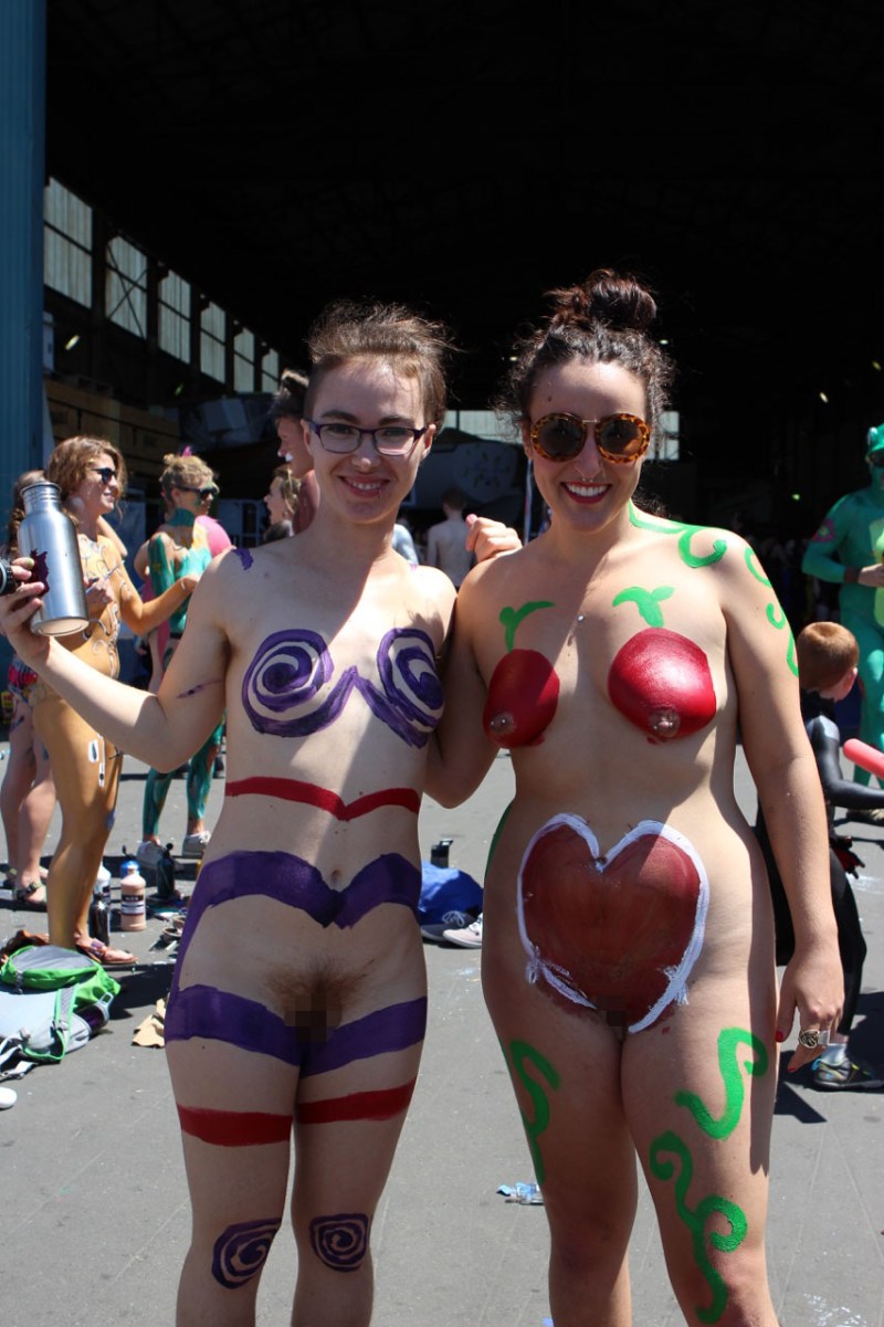 Naked women at the festival