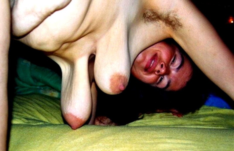 Saggy Naked Granny close -up