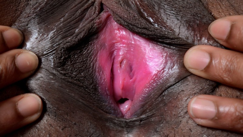 Dark -skinned vagina close -up