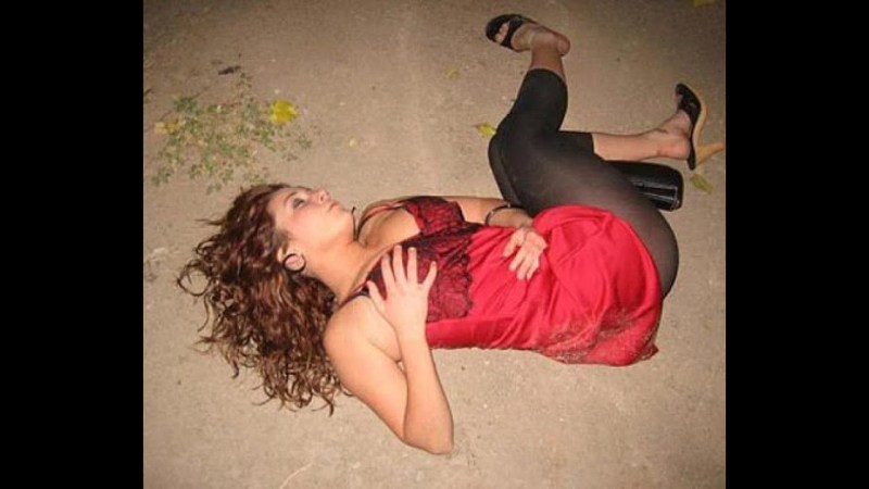 A beautiful drunk girl