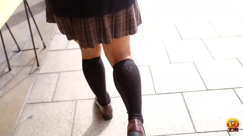 Panties under tights of Japanese schoolgirls