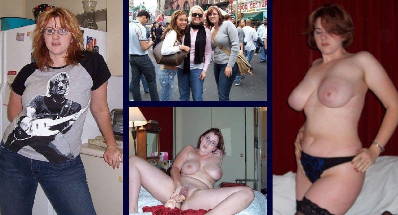 The woman half naked half dressed