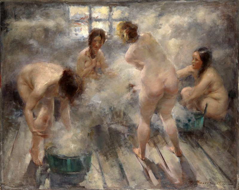 Women in a Russian bathhouse