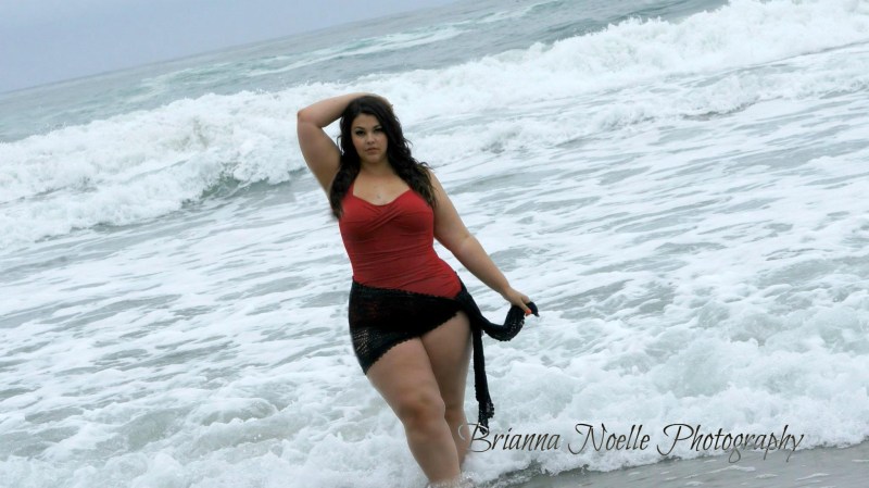 Red bbw in swimsuits