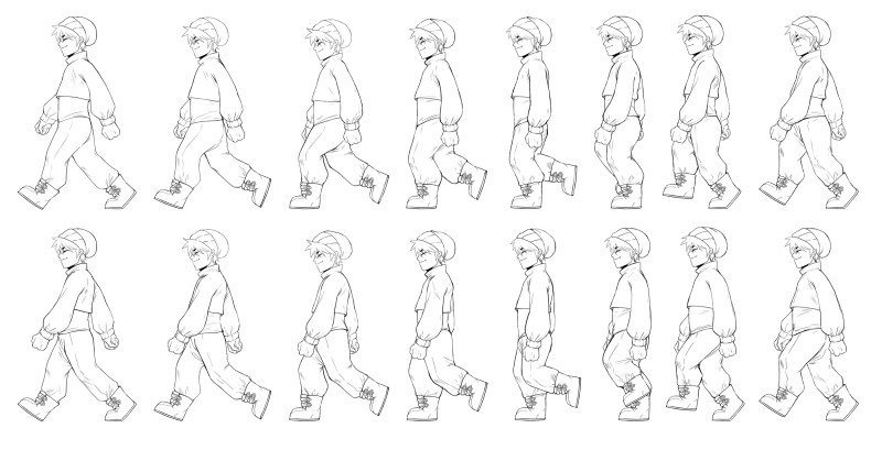 The movement of a person is fascinated