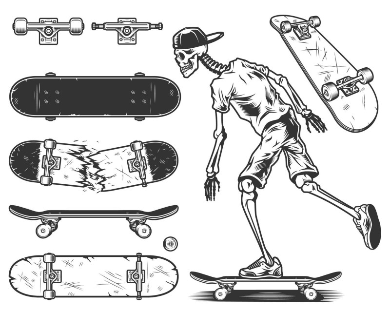 Skateboard Vector from below