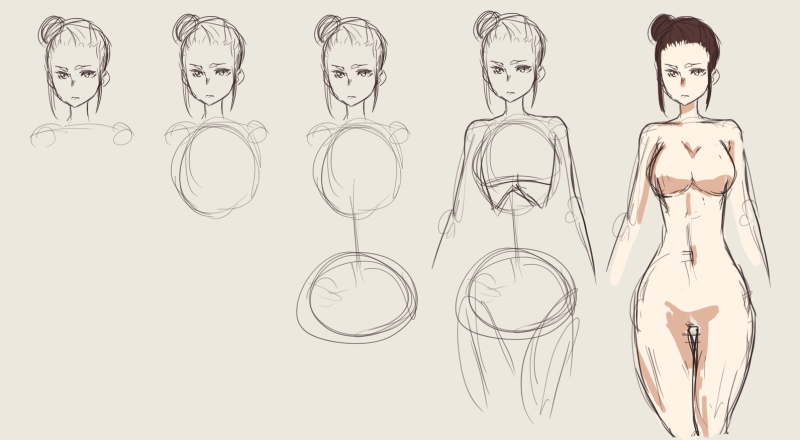 Drawing a female breast