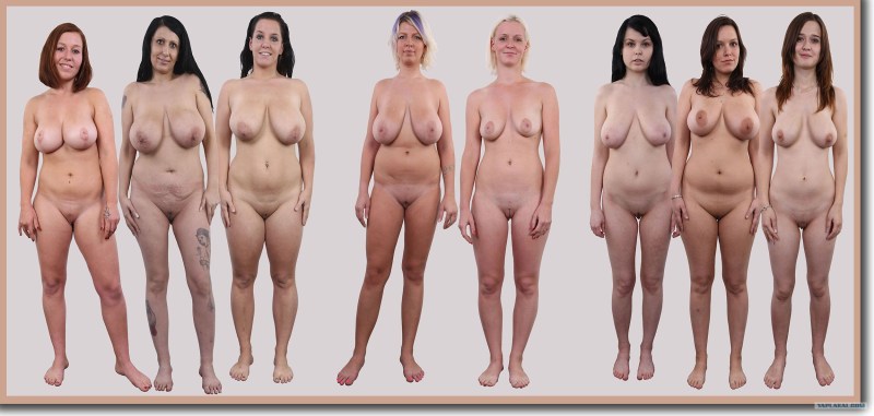 Naked women of different complexes
